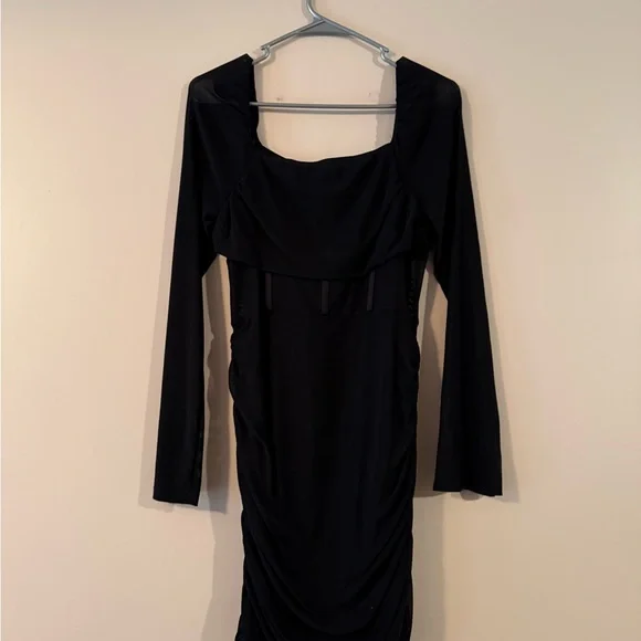 NWOT SHEIN Black Long Sleeve Dress - Picture 2 of 2